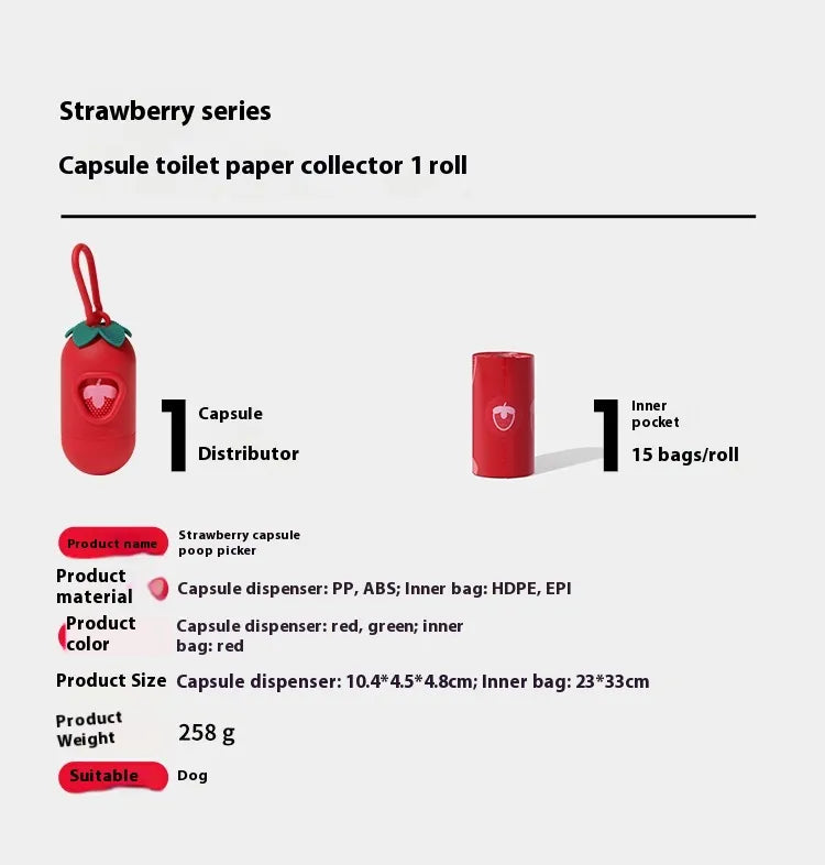 Pet-Friendly Strawberry Waste Bags